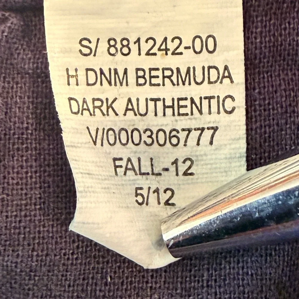 Banana Republic Womens Dark Wash Denim Bermuda Shorts Cuffed Size 12 Preppy